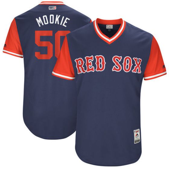 Men Boston Red Sox #50 Mookie Blue New Rush Limited MLB Jerseys->boston red sox->MLB Jersey